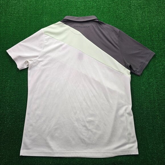 Chuco Golf Polo Shirt Mens XL‎ White Black Golf Performance Athletic Preppy - Picture 9 of 10
